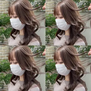 セミロング カラー 大人可愛い透明感🌟 小顔・韓国髪🌟野中のヘアスタイル