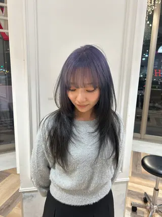 ロング カラー ヘアーメイクウィル野田阪神店所属・Yuu/レイヤー/ ハイライト/髪質改善のヘアスタイル