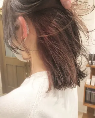 ミディアム カラー パーマ ヘアアレンジ 【ツヤ髪美容師】 ツダケイスケのヘアスタイル