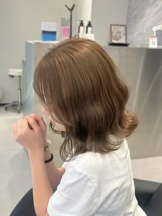 ミディアム カラー 心斎橋/ブリーチなし 髪質改善/レイヤーのヘアスタイル