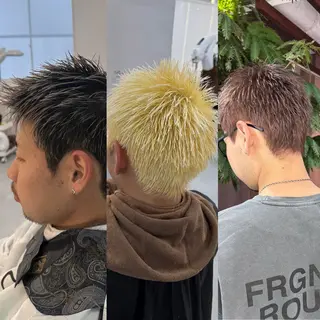 ショート カラー メンズ R/🤎 パーマ&ブリーチ🔥のヘアスタイル