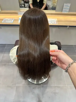セミロング カラー 長崎 洋平のヘアスタイル