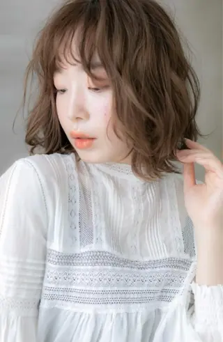 ミディアム パーマ カバーヘアブリス上尾店所属・飯田 萌友のヘアスタイル