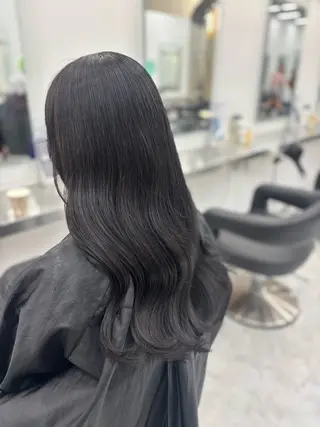 ロング カラー 韓国風暗髪ヘア🤍 🫧MIREIのヘアスタイル