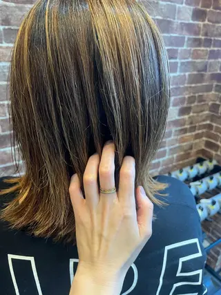 セミロング カラー パーマ ヘアアレンジ メンズ キッズ ネイル マツエク・マツパ アイブロウ times salon名駅所属・久木原 ゆりのヘアスタイル