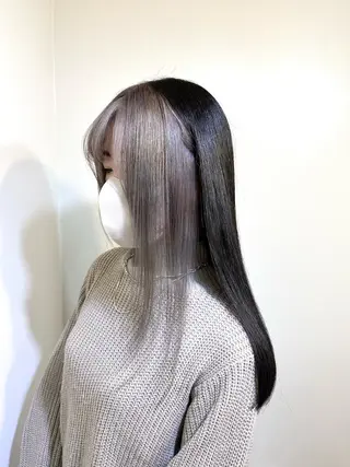 ロング カラー ブリーチ毛対応酸性 ストレート🌈サキのヘアスタイル
