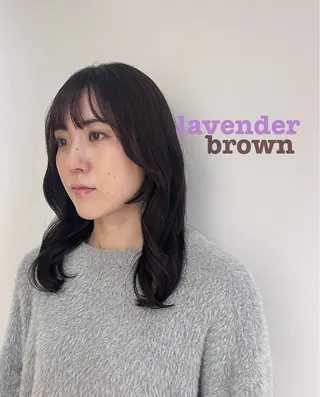 セミロング カラー サイトウ アカネのヘアスタイル