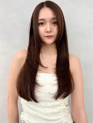 ロング カラー 🇰🇷韓国レイヤー ケアカラー／田川佑紀のヘアスタイル