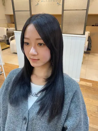 セミロング カラー ヘアアレンジ 韓国ヘア sasugaのヘアスタイル