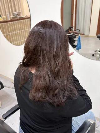 ミディアム カラー ヘアアレンジ ハル🌸柔色/ ブリーチなし/艶髪のヘアスタイル