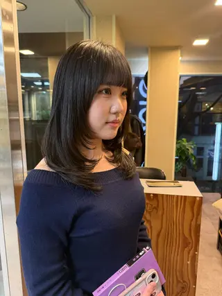 セミロング カラー 伶風/ボブ/ ハッシュカットのヘアスタイル