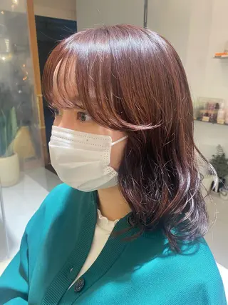 ミディアム カラー 安永 涼のヘアスタイル