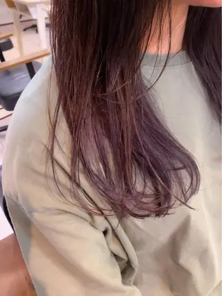 セミロング カラー 髪質改善ストレート/ ブリーチ／渋谷　福田のヘアスタイル