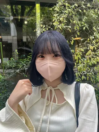 カラー えんぐちとも／透明感 カラー／博多ボブのヘアスタイル