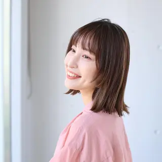 ミディアム カラー 中西 美聖のヘアスタイル