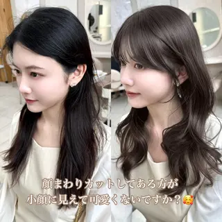 ロング カラー 🇰🇷韓国風くびれ ヘア🇰🇷中村優大のヘアスタイル