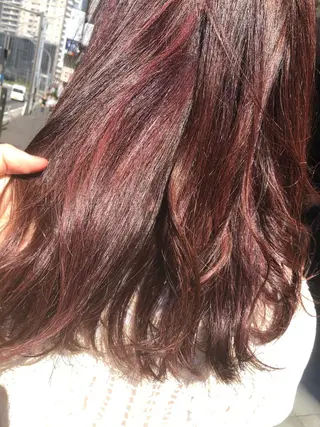 ミディアム カラー 🍀富久 永梨🧸のヘアスタイル