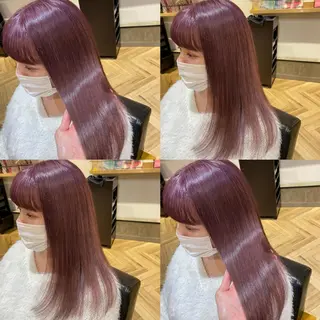 セミロング カラー 艶カラー/韓国顔周り 🎀mamiのヘアスタイル