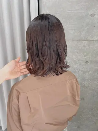 ミディアム カラー パーマ ボブパーマコテ巻き風 パーマNo1深江秀平のヘアスタイル