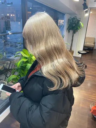 セミロング カラー 🧡色落ちまで2度綺 麗なカラー🧡ヨシキのヘアスタイル