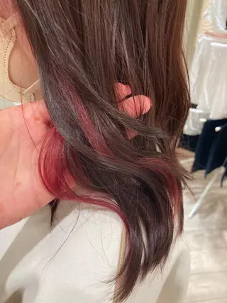 ミディアム カラー 曲がる縮毛矯正 LIBER 　岩名のヘアスタイル