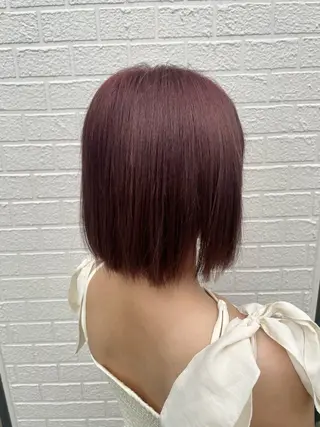 カラー diar湘南台店所属・ふくだももこ🍑 つるっとボブのヘアスタイル