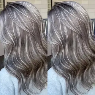 ロング カラー 表参道/ハイライト バレイヤージュのヘアスタイル