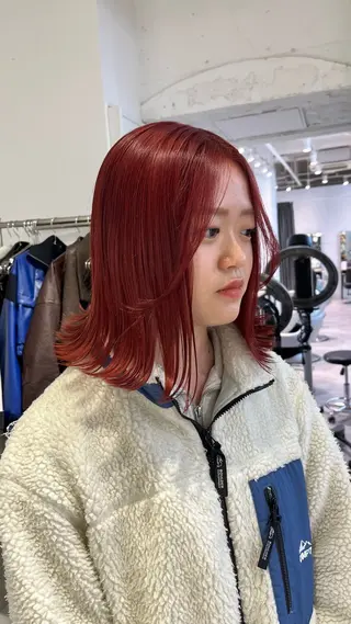 ミディアム カラー メンズパーマ/ メッシュ📍ﾕﾘのヘアスタイル