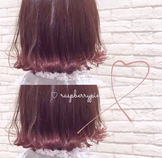 ミディアム misaki🎀 まろみ透け感カラーのヘアスタイル