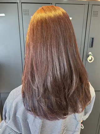 カラー うる艶&縮毛矯正 ⟡.·小林理菜⟡.·のヘアスタイル