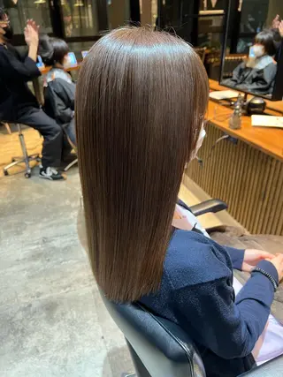 セミロング カラー 韓国レイヤー🇰🇷 韓国研修◎渋谷カイトのヘアスタイル