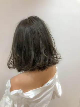 ミディアム コテ巻き風パーマ💛 池袋のヘアスタイル