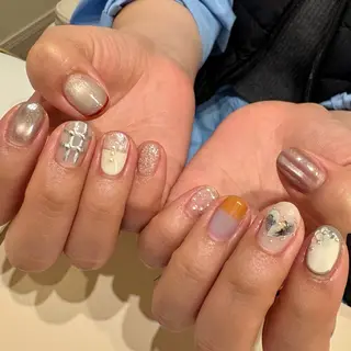 ネイル amuse 手書きニュアンスのネイルデザイン