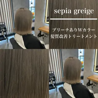 ミディアム カラー 🫧ハイトーン🫧 ベージュ🫧徹哉のヘアスタイル