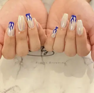 ショート カラー パーマ ヘアアレンジ マツエク・マツパ アイブロウ メンズ キッズ ネイル ease NAIL SALONのネイルデザイン