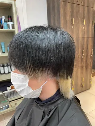 ショート カラー メンズ ブリーチ特化 ハイトーンRYOYAのヘアスタイル