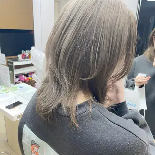 ミディアム カラー レイヤー/ベージュ カラー/ハシモトのヘアスタイル