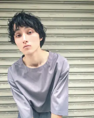 ショート パーマ ヘアアレンジ メンズ As hair所属・柔らか垢抜けｶﾗｰと ｶｯﾄ🫧ASUKAのヘアスタイル