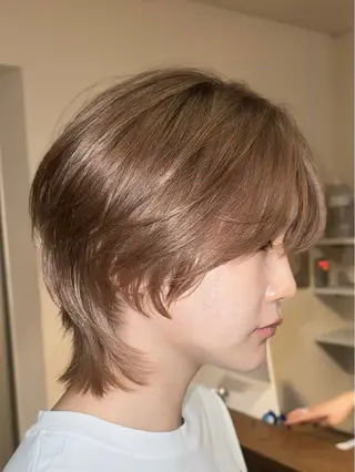 カラー メンズ ダウンパーマ/韓国 ヘア/ブリーチ/桑本のヘアスタイル