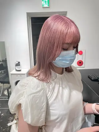 セミロング カラー パーマ ヘアアレンジ メンズ キッズ ネイル マツエク・マツパ アイブロウ 艶ハイトーン/ヘア アレンジAYAKAのヘアスタイル
