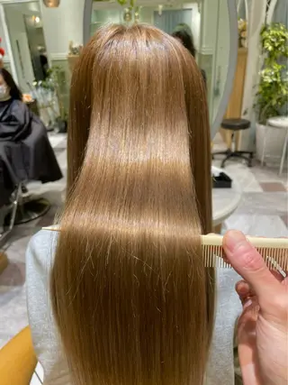 セミロング カラー 木屋元一/透明感 /前髪/韓国ヘアのヘアスタイル