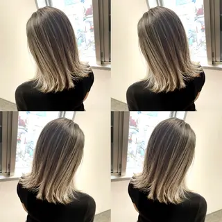 ミディアム 松井那津子 /ハイライトブリーチのヘアスタイル