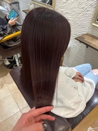 セミロング カラー 🥀韓国ヘア🥀 宮津真菜のヘアスタイル