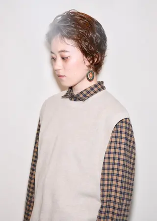 ショート パーマ すみとも るなのヘアスタイル