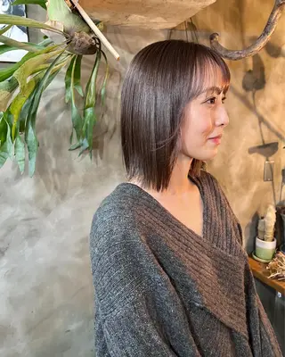 ミディアム カラー 木村陸弥 似合わせ 透明感カラー🌿のヘアスタイル