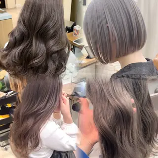 ミディアム カラー ヘアアレンジ 顔周りcut/ 艶ワンカラー♥ちさきのヘアスタイル