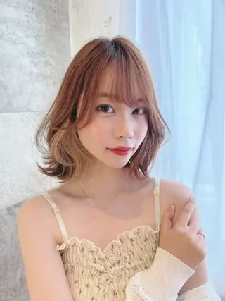 ミディアム ブリーチなし/暖色/ 透明感/ririkaのヘアスタイル