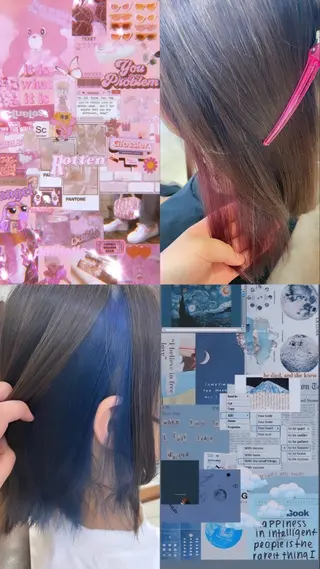 セミロング カラー ヘアアレンジ HIKARI🐈‍⬛ レイヤー×デザインのヘアスタイル