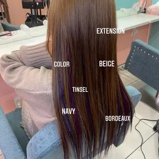 ロング カラー エクステ🩵ブリーチ 韓国ヘア🩵KAEのヘアスタイル