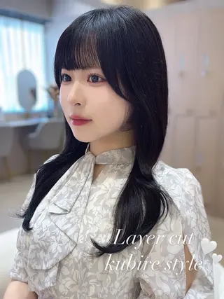 セミロング 上品♡韓国レイヤー ‎🤍のの‎🤍のヘアスタイル